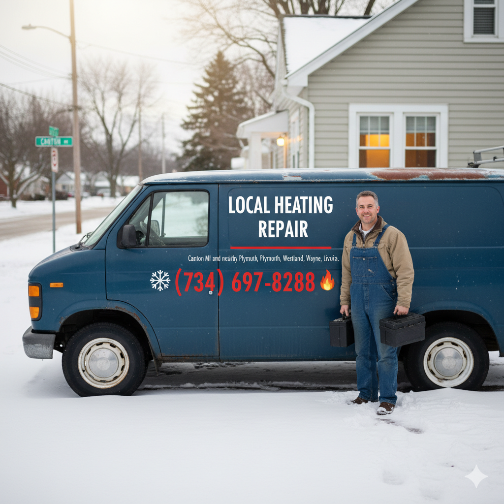 Local heating repair in Canton MI and nearby Plymouth, Westland, Wayne, Livonia — call (734) 697-8288