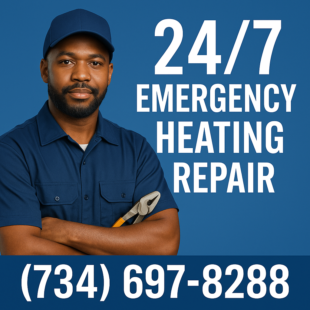 24/7 emergency heating repair in Canton MI 48187 & 48188 — call (734) 697-8288 now