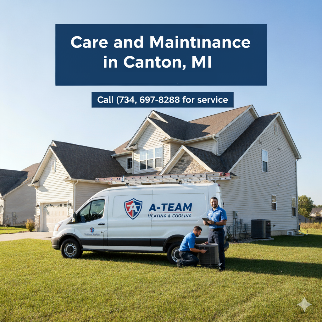 Care and Maintenance in Canton, MI by A-Team Heating & Cooling. Call (734) 697-8288 for service.