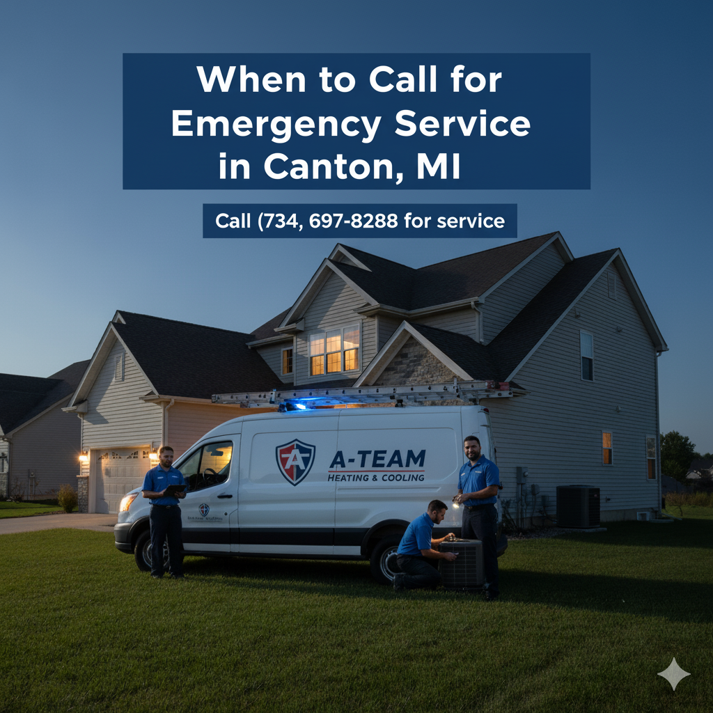 When to Call for Emergency Service in Canton, MI by A-Team Heating & Cooling. Call (734) 697-8288 for service.
